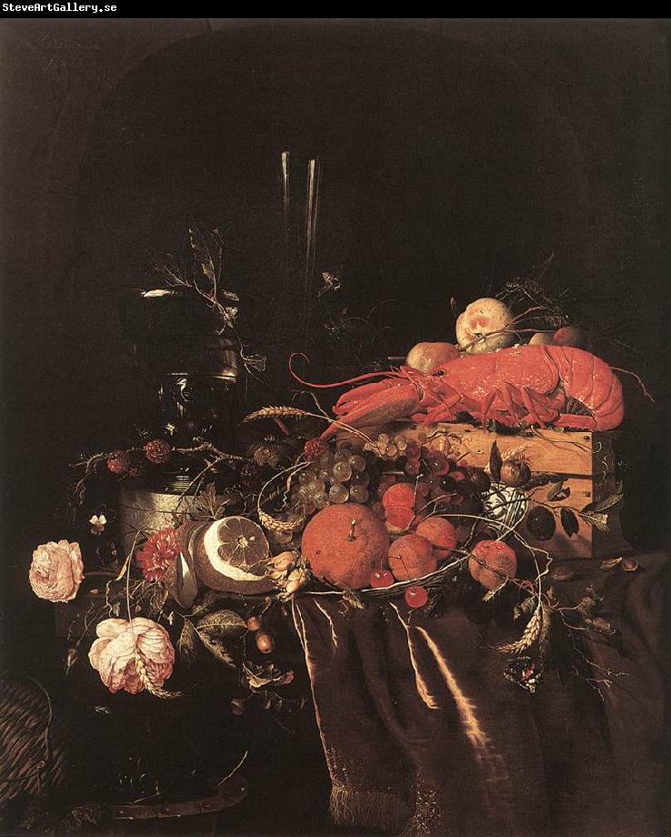 HEEM, Jan Davidsz. de Still-Life with Fruit, Flowers, Glasses and Lobster sf